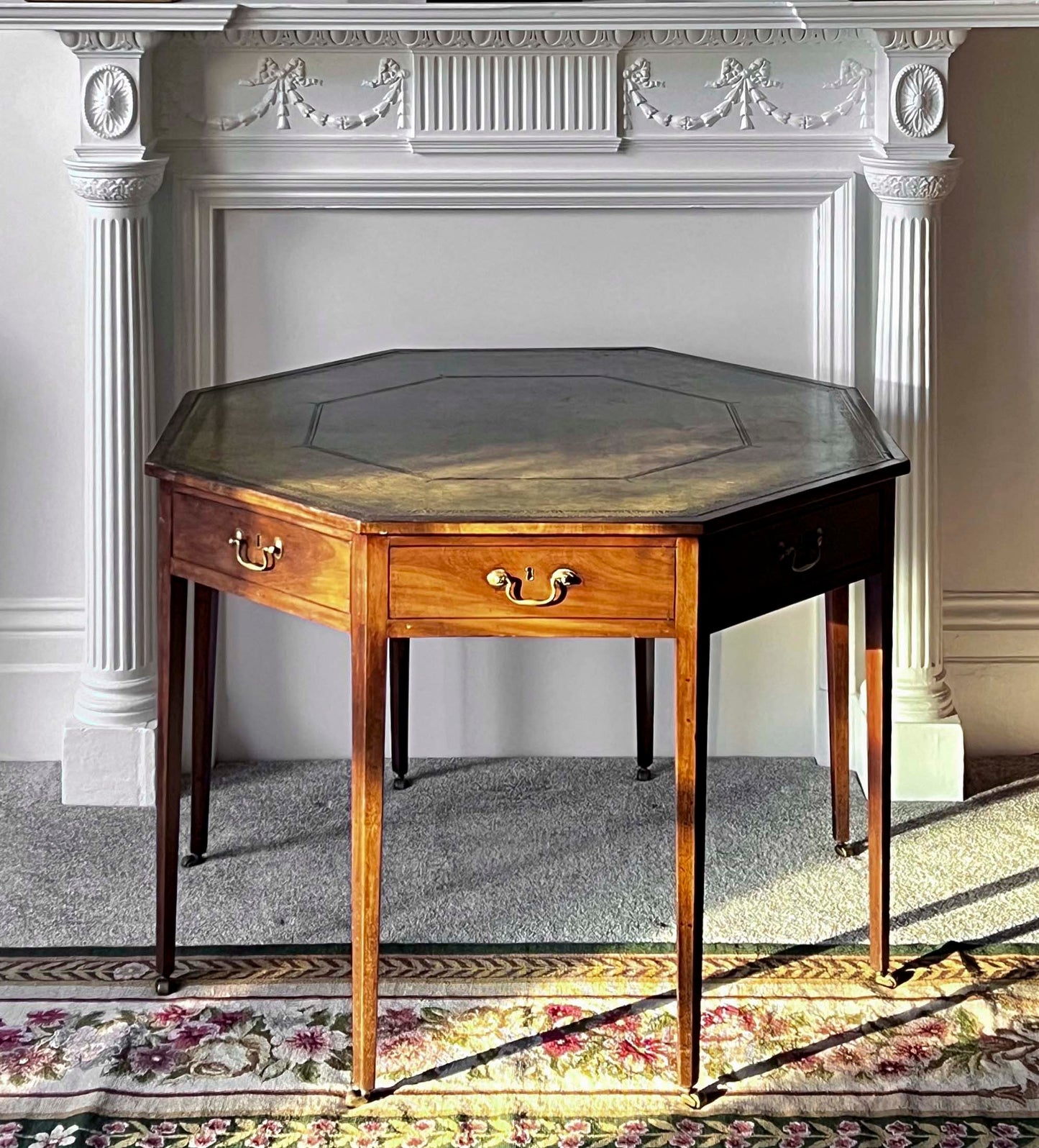 Unusual George III Octagonal Library Table