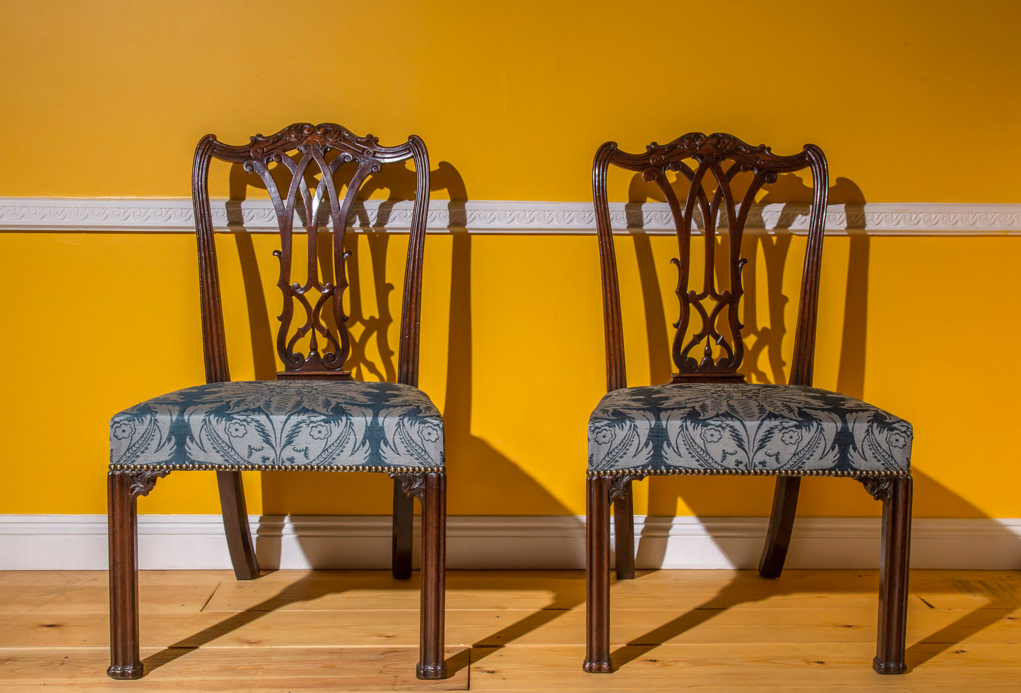 Fine Pair of George III Chippendale Mahogany Chairs