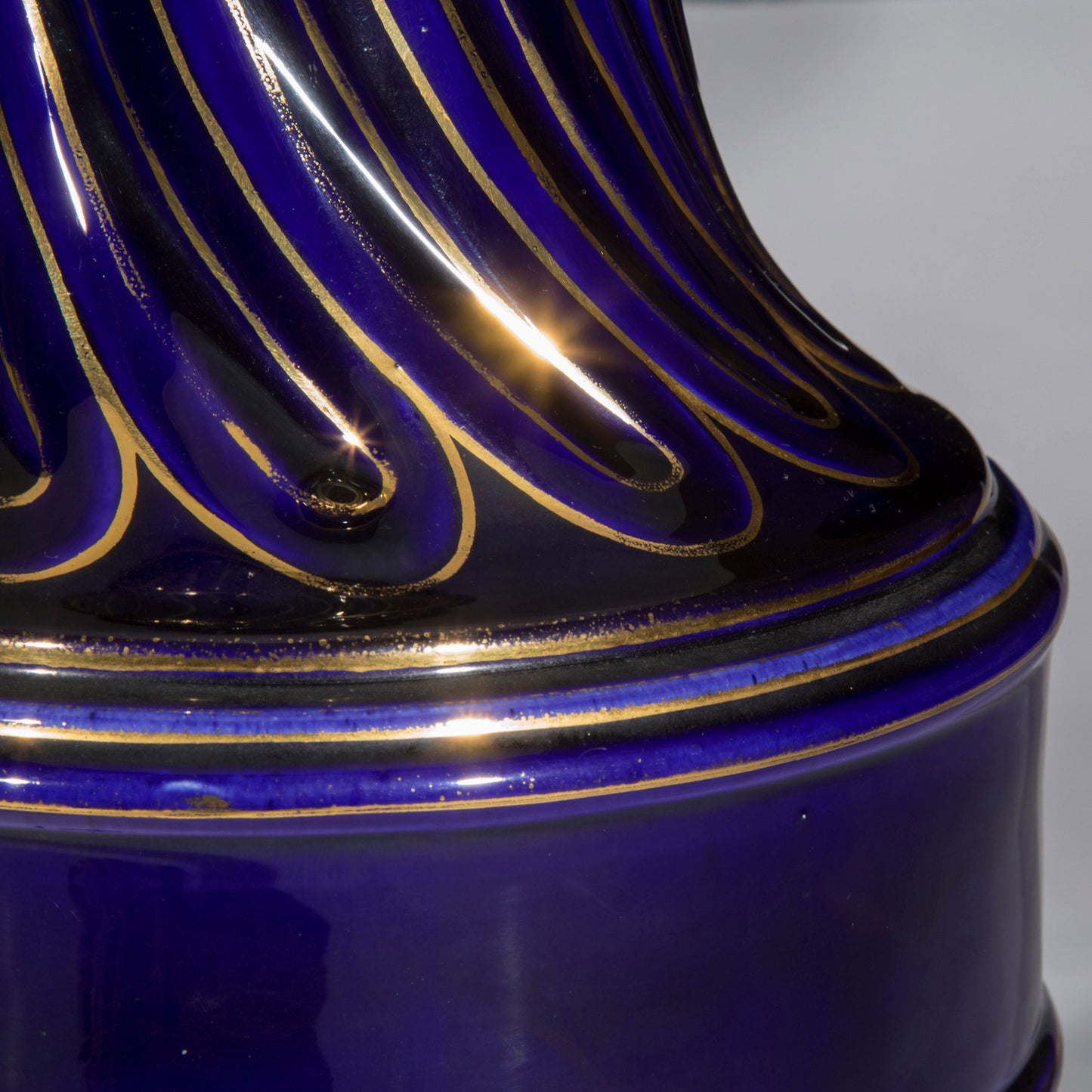 Pair of Antique French Blue Vase Lamps