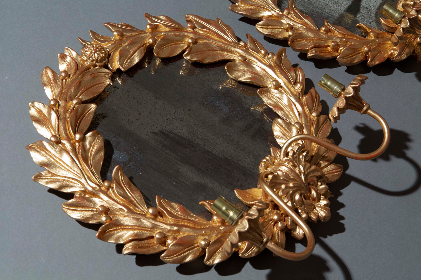 Pair of Laurel Wreath Wall Lights