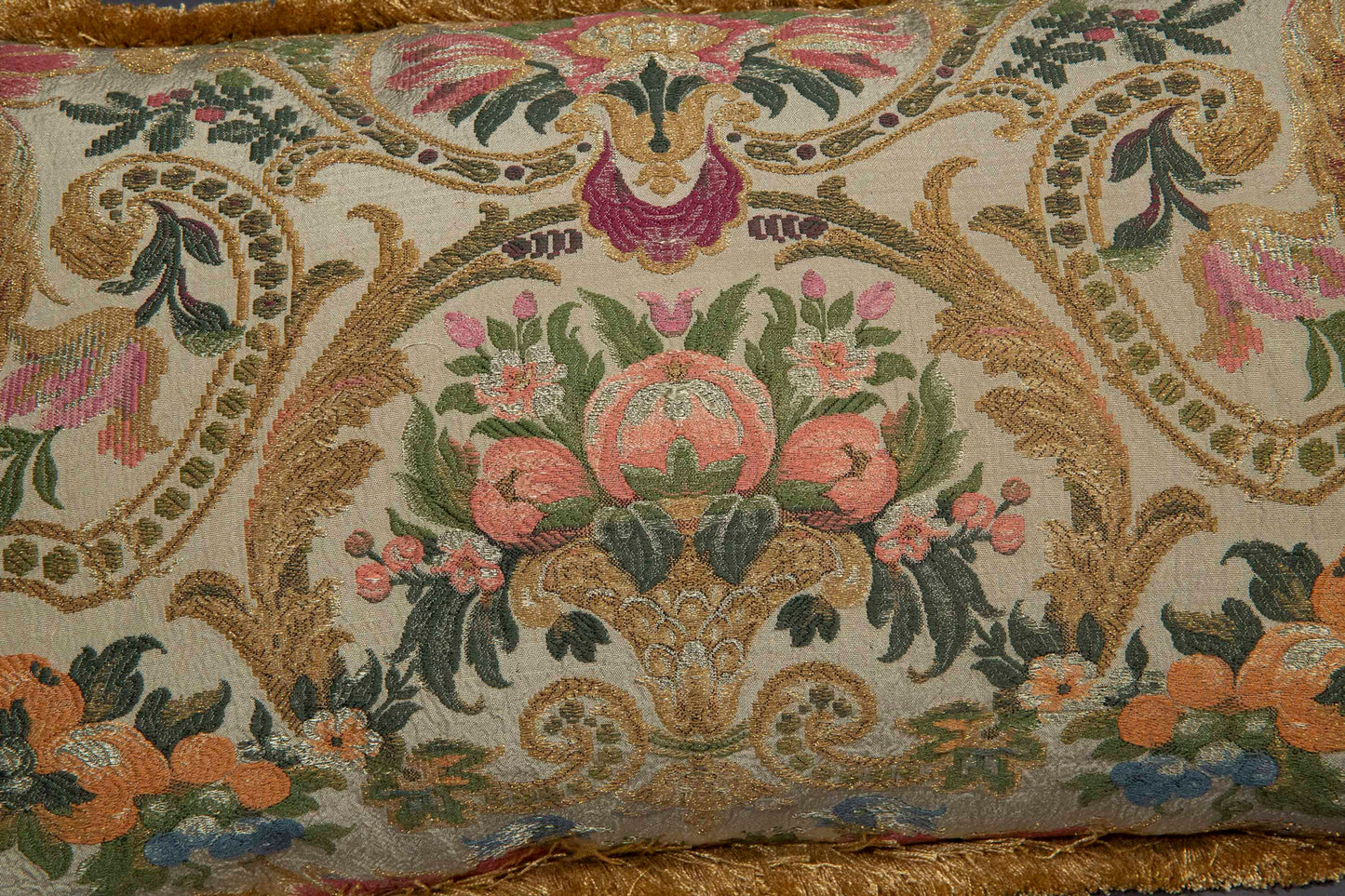 Pair of Antique Silk Brocade Cushions