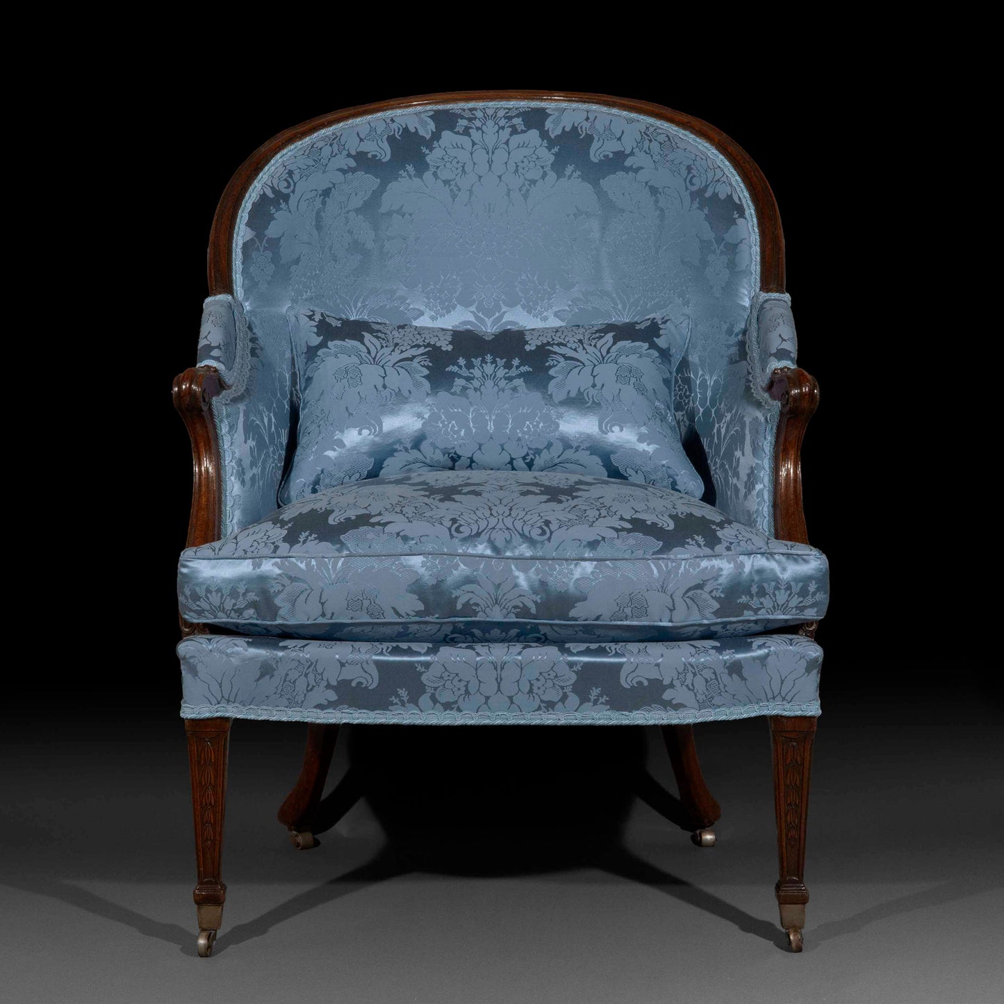 Large George III Bergere Armchair, Attributed to Thomas Chippendale