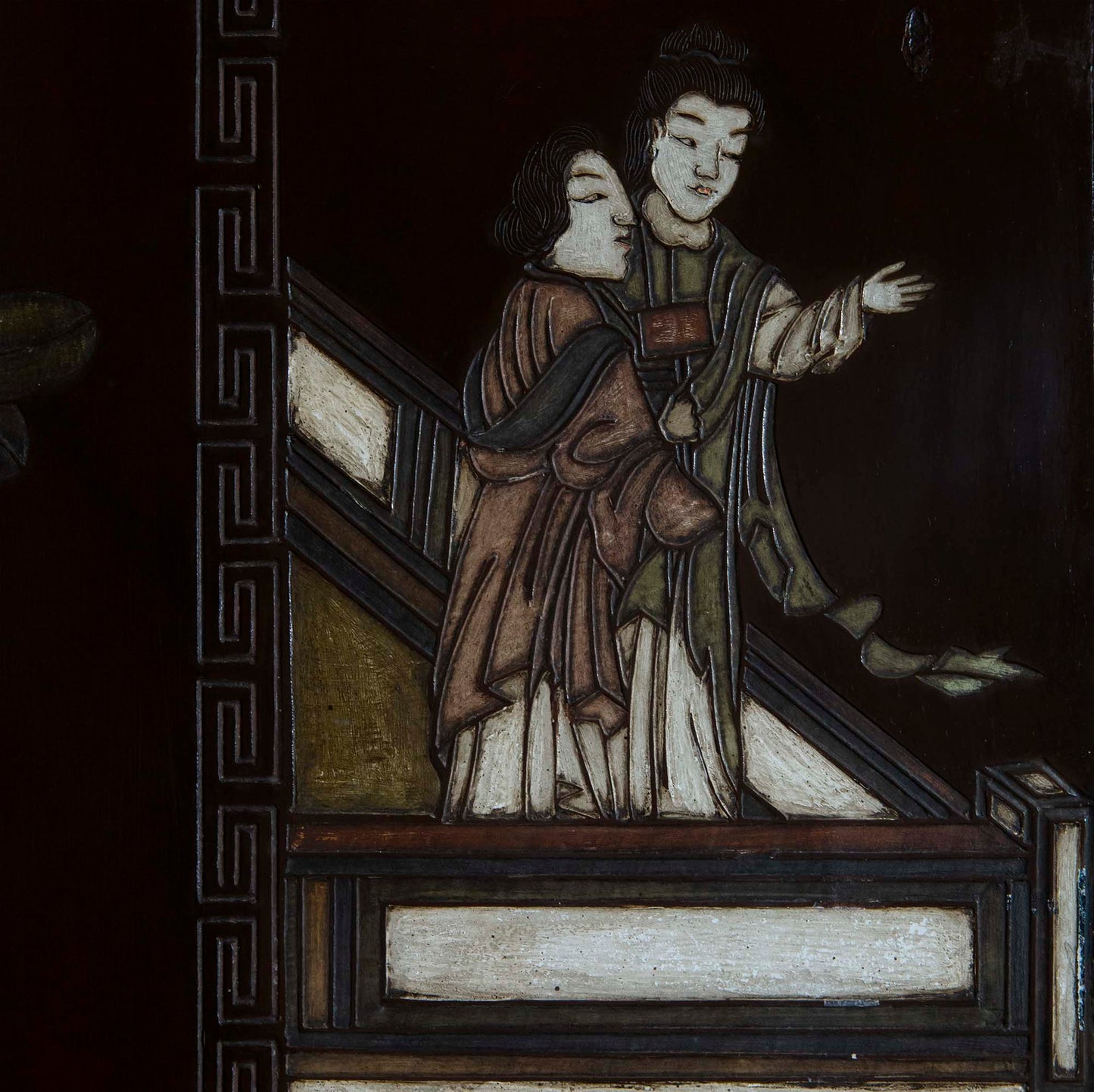 Large Chinese Export Coromandel Lacquer Screen