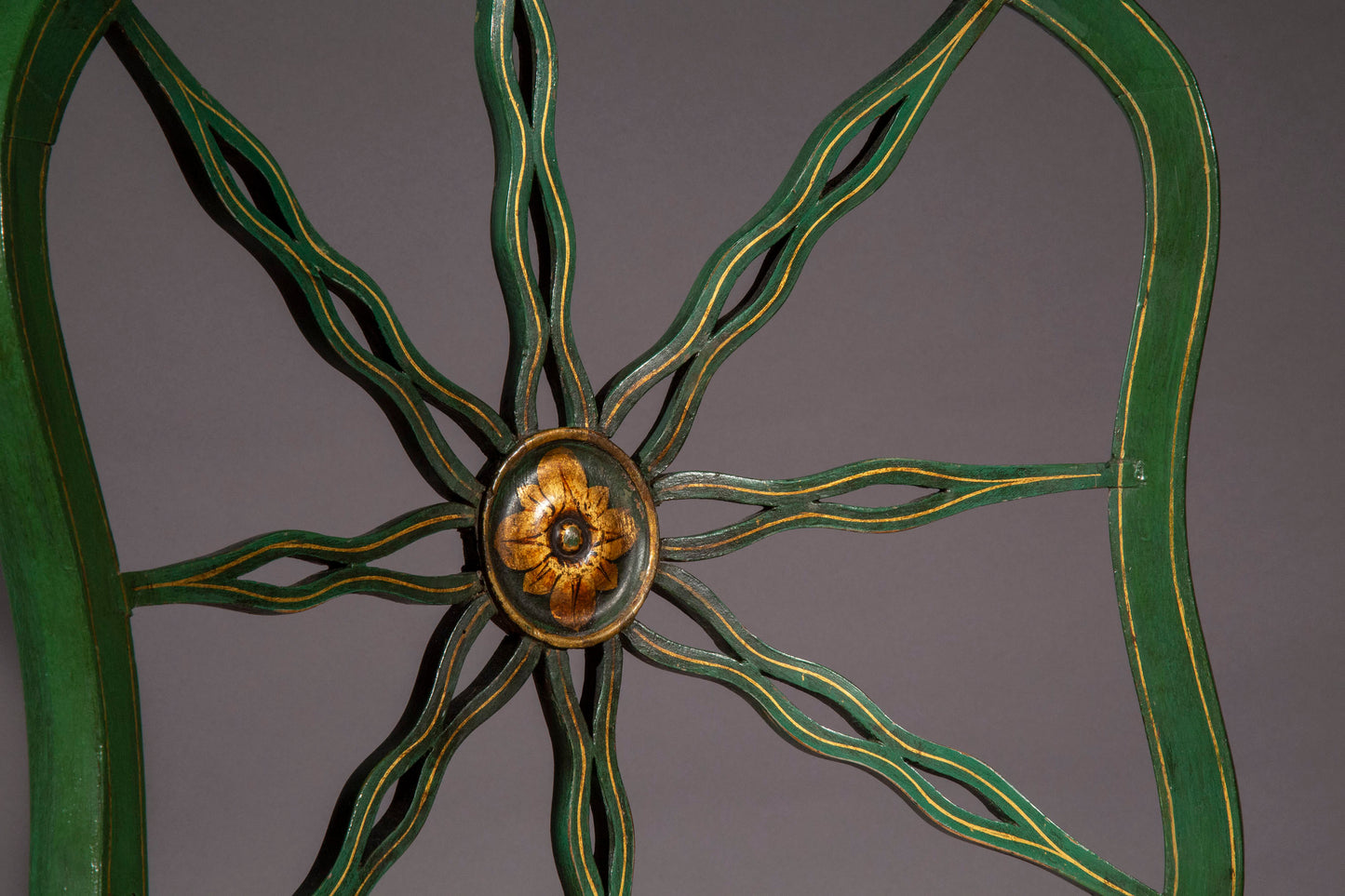 Pair of 19th Century Green Painted Side Chairs