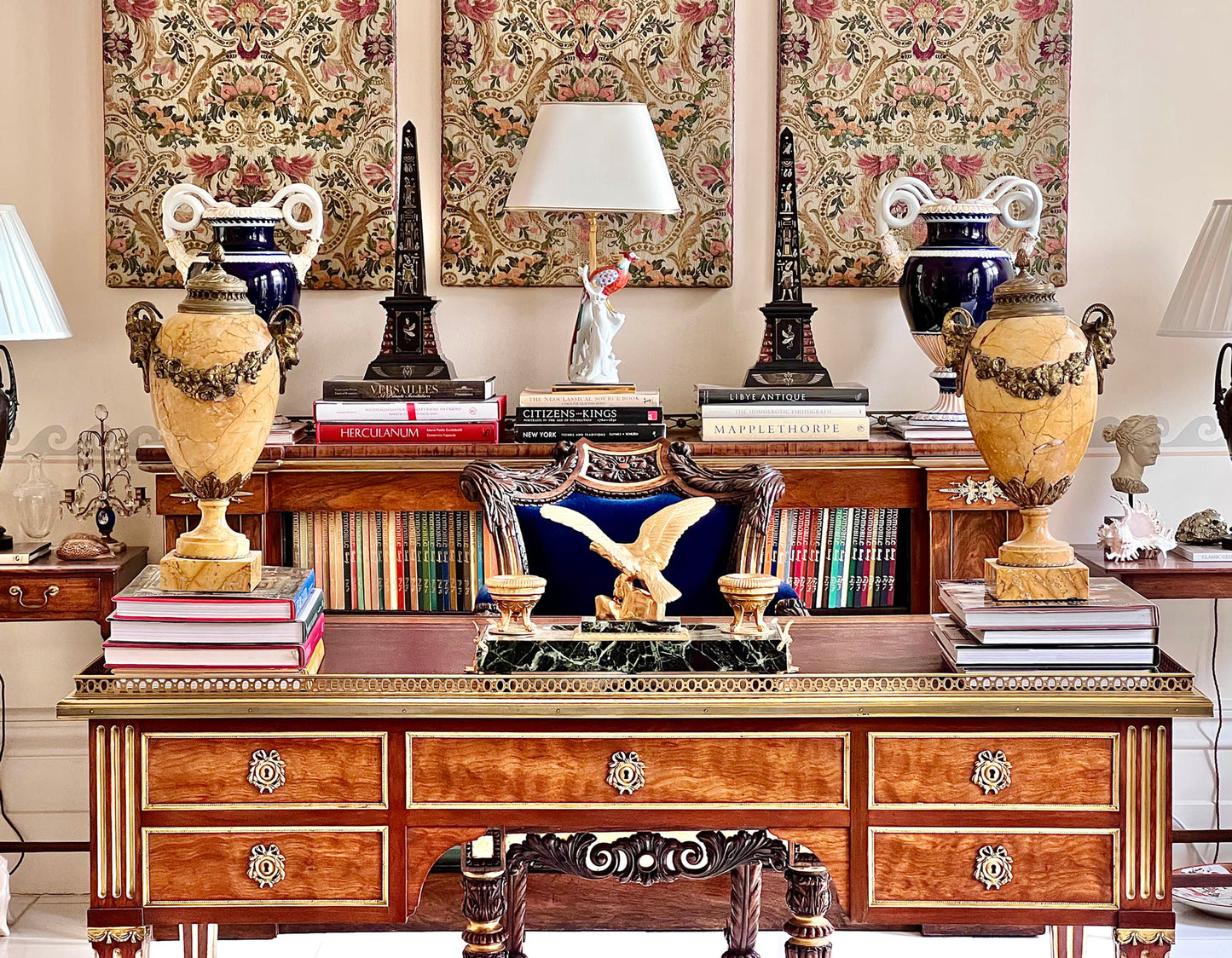 Fine Louis XVI Style Brass Mounted Writing Table