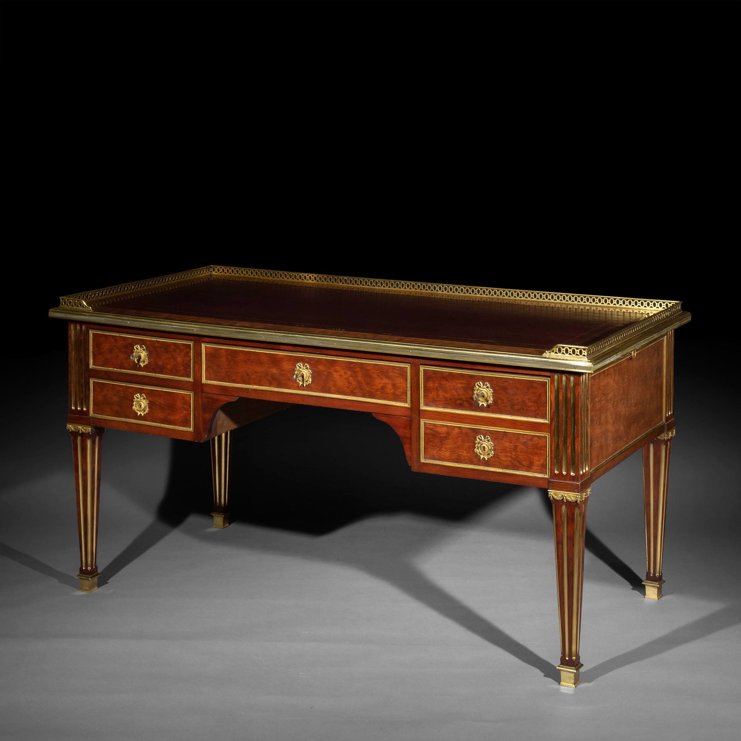 Fine Louis XVI Style Brass Mounted Writing Table