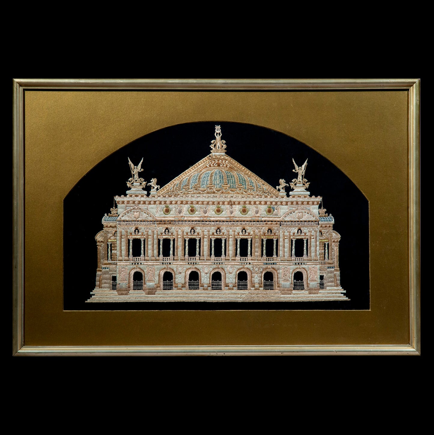 Opera Garnier Paris, Antique Needlework Tapestry Picture