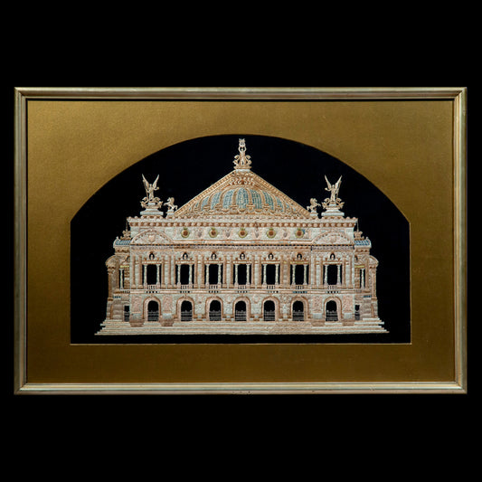 Opera Garnier Paris, Antique Needlework Tapestry Picture