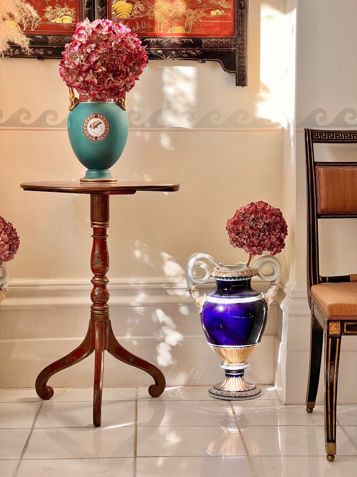 Red Lacquer Chinoiserie Table