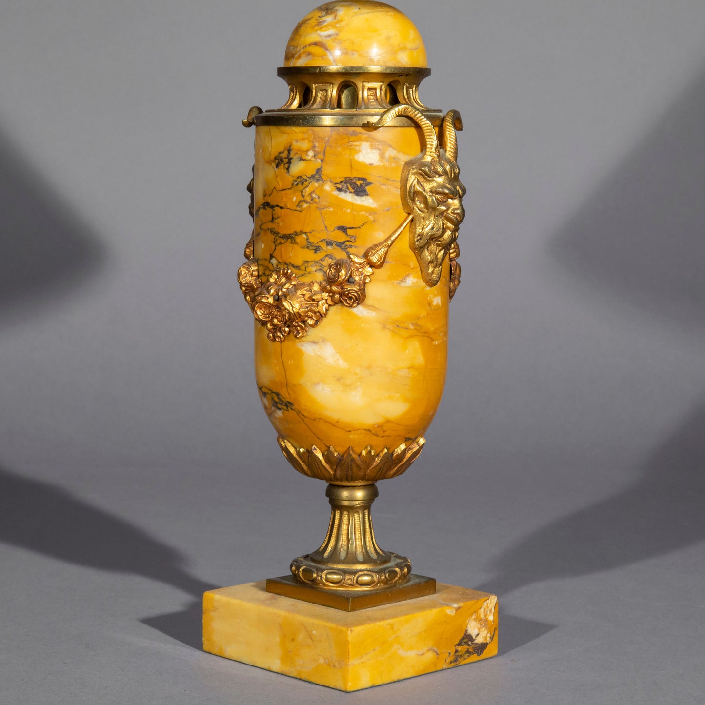 Antique Siena Marble Urn Table Lamp