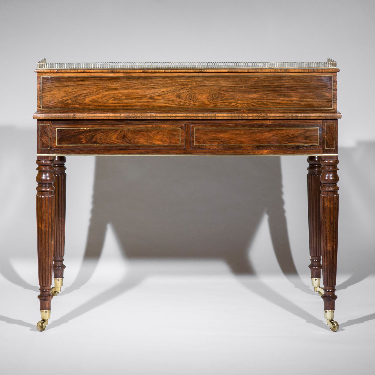 Regency Rosewood Brass Inlaid Carlton House Desk