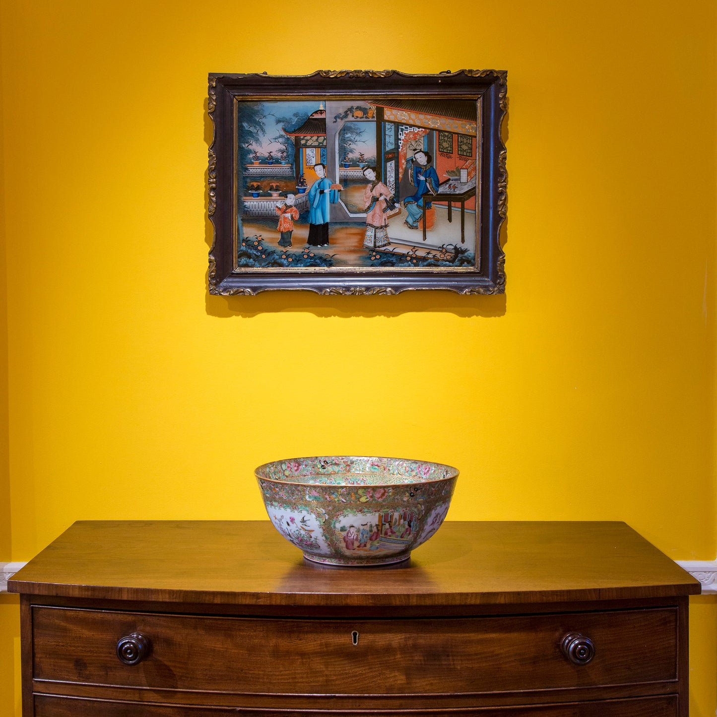 19th Century Chinese Export Reverse Glass Painting