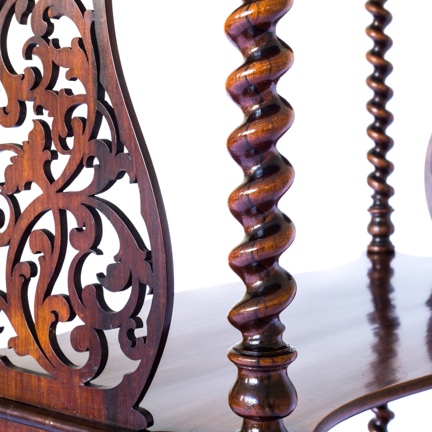 Fine Victorian Gothic Serpentine Whatnot