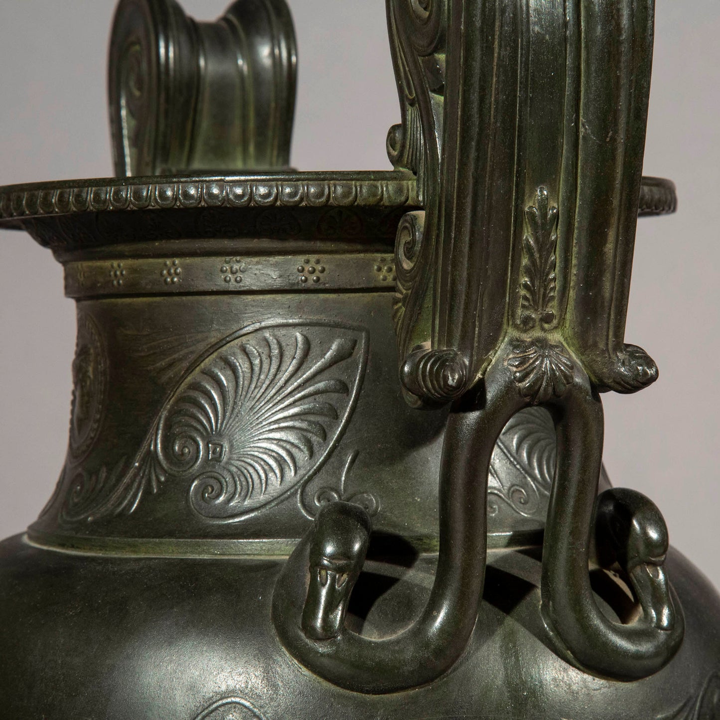 Pair of 19th Century Grand Tour Bronze Volute Kraters