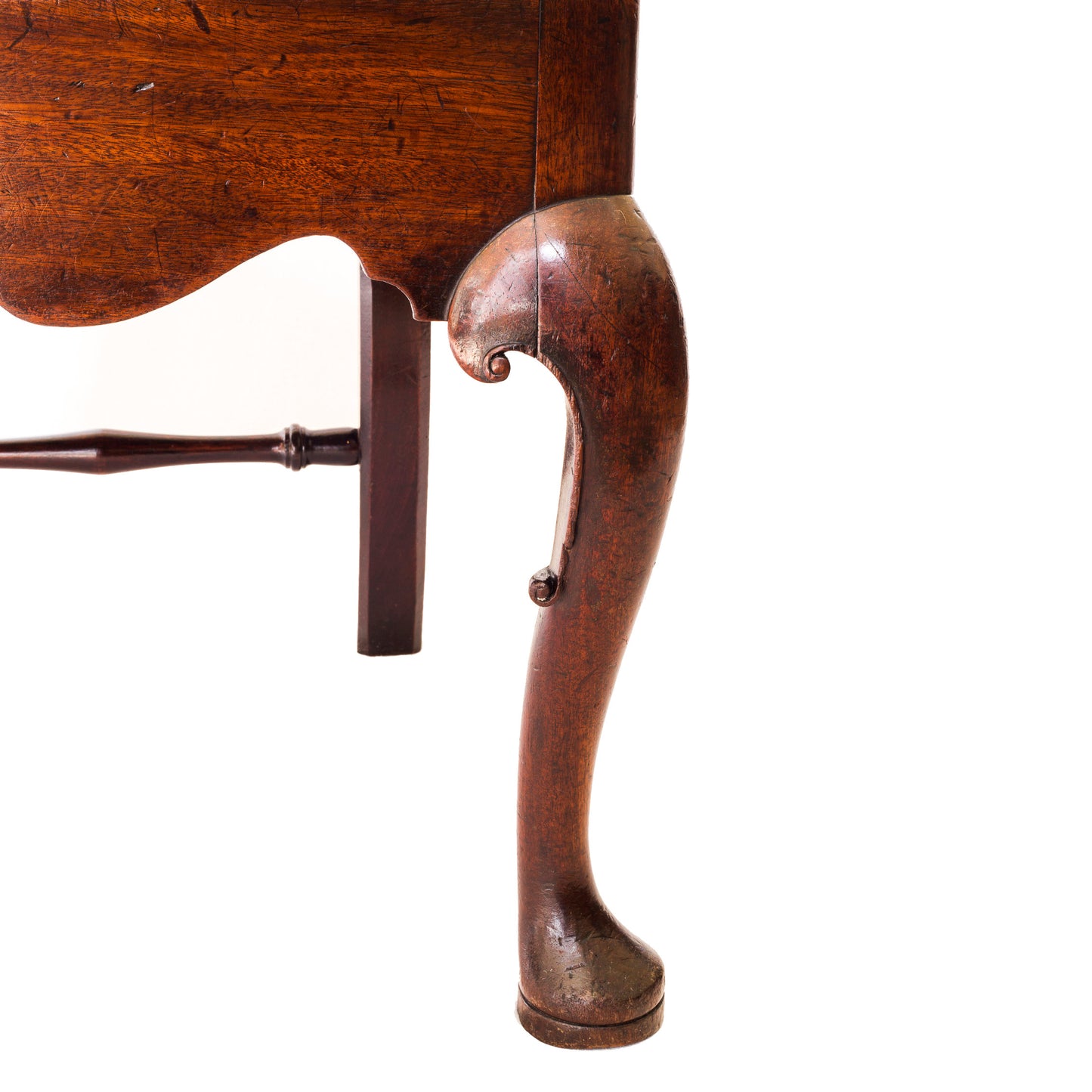 Fine George II Mahogany Chair Covered in Silk