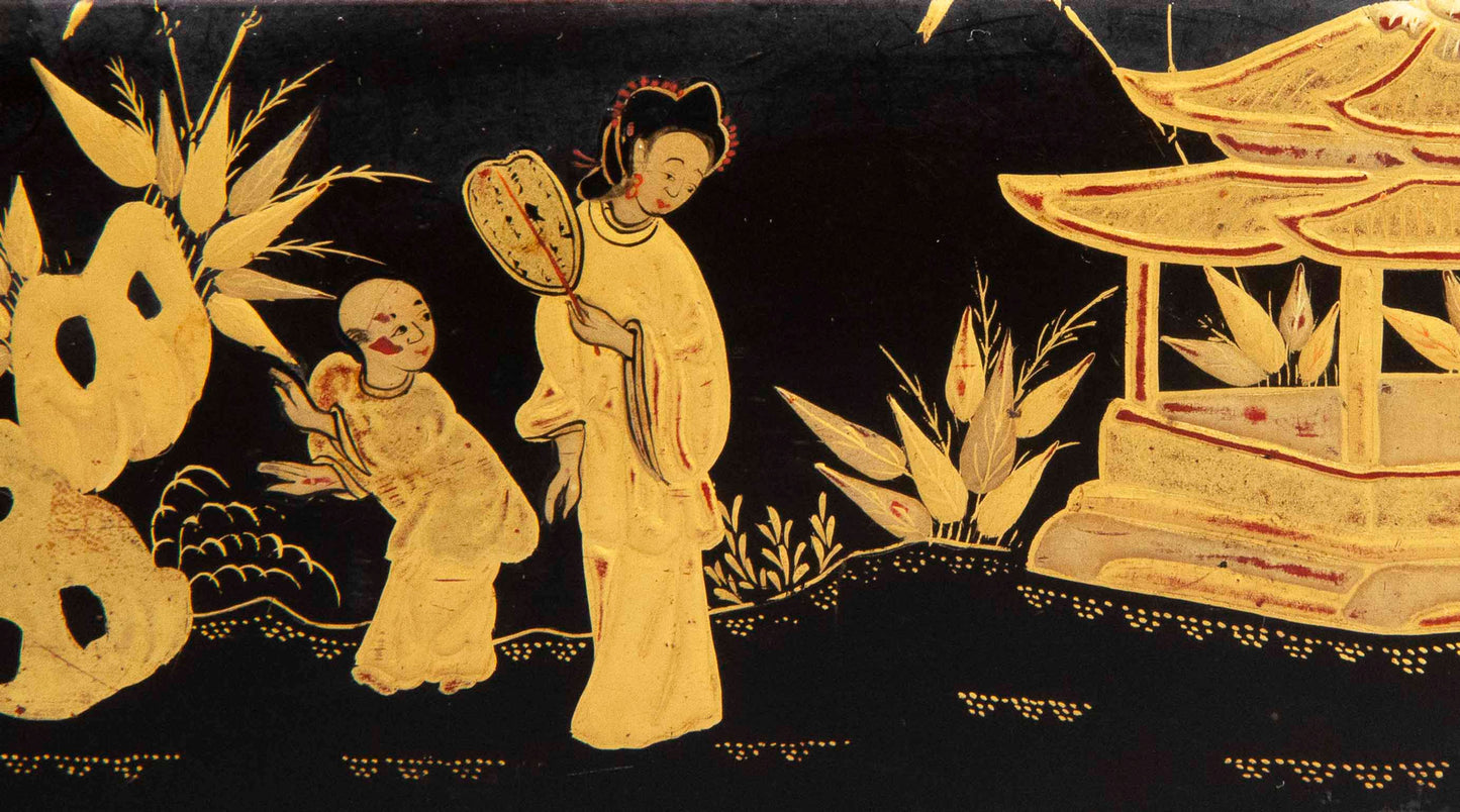 Large 19th Century Chinoiserie Lacquer Box