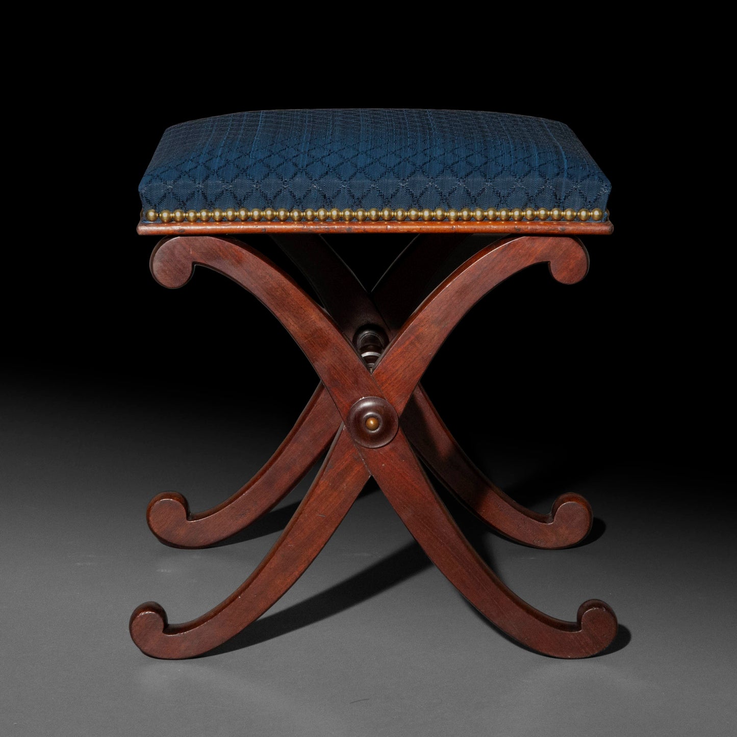 Fine Regency X-Frame Stool in the manner of Gillows