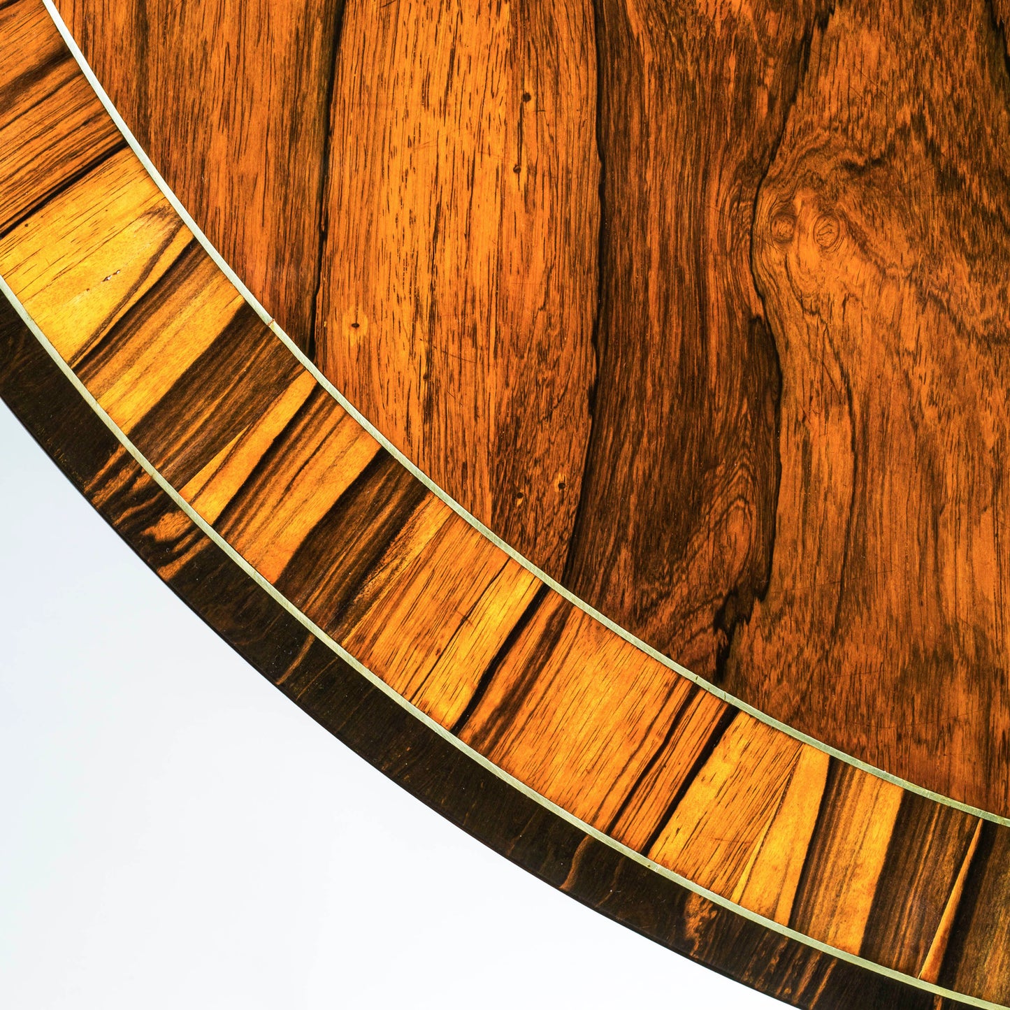 Fine Regency Rosewood, Calamander and Ebony, Brass Inlaid and Gilt Table