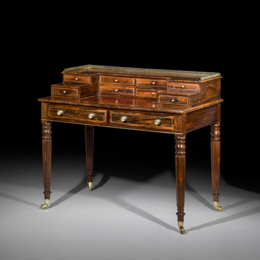 Regency Rosewood Brass Inlaid Carlton House Desk