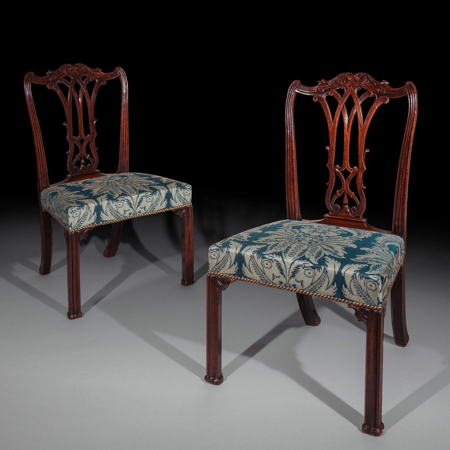 Fine Pair of George III Chippendale Mahogany Chairs