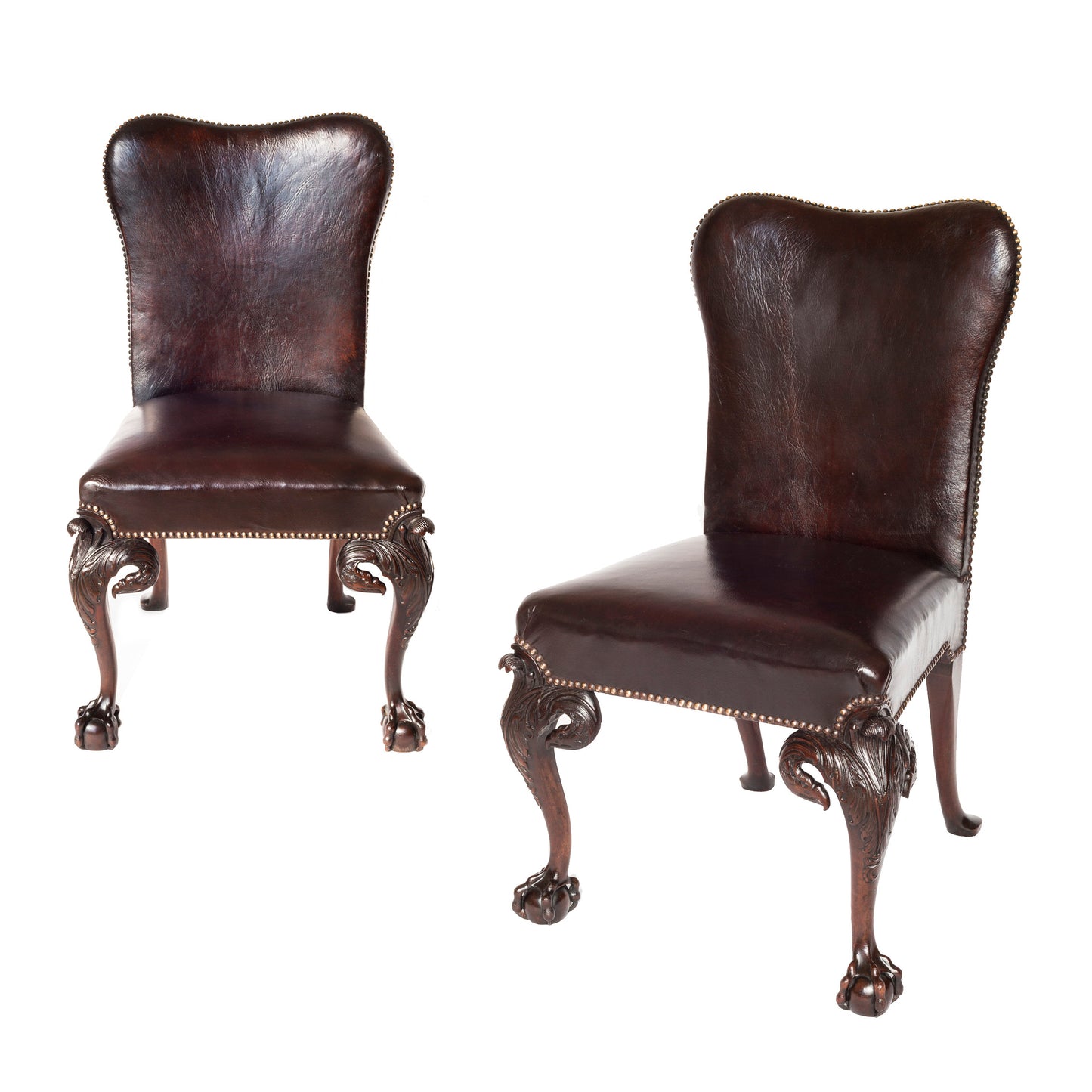 Fine Pair of George II Style Mahogany Side Chairs