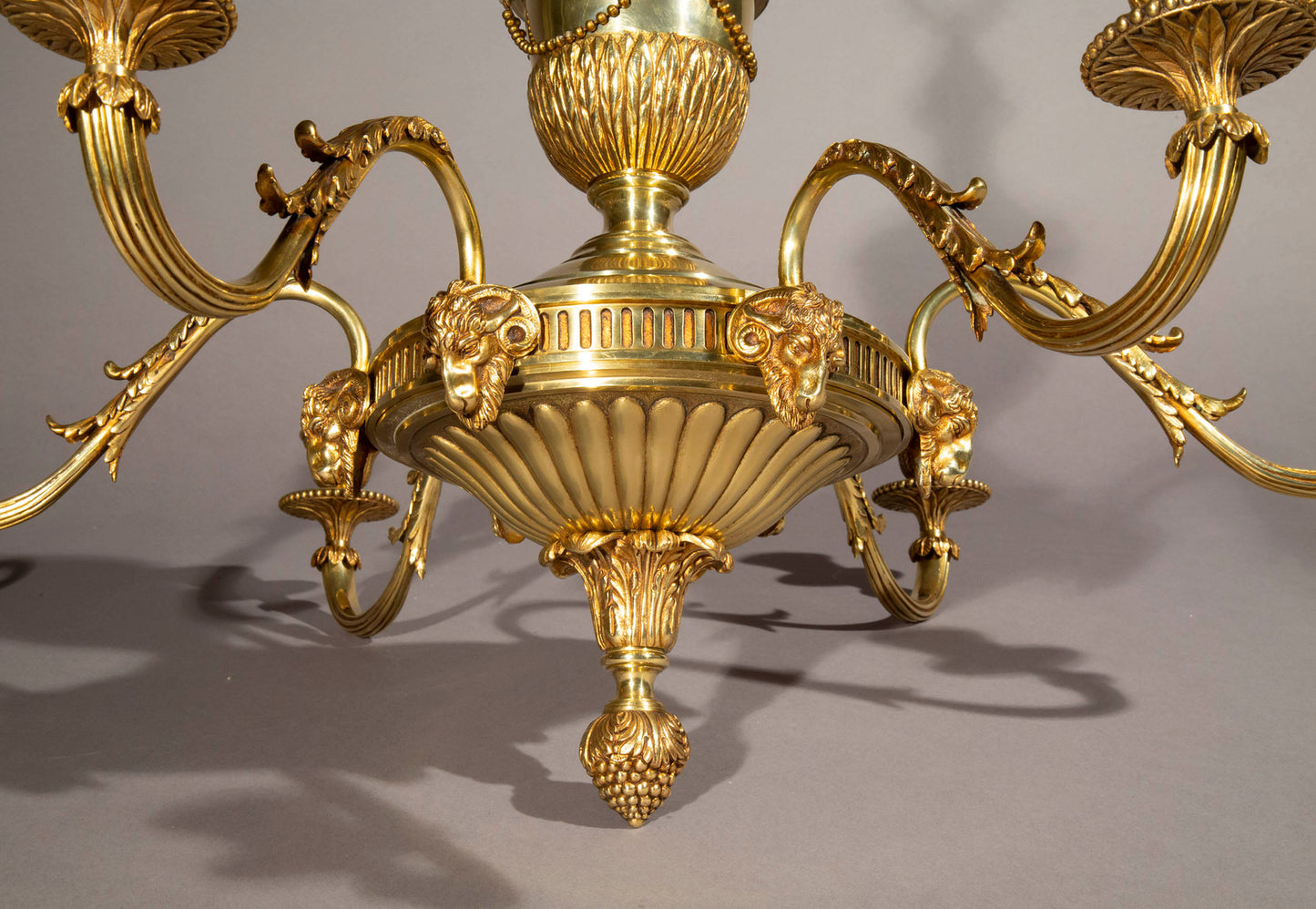 Pair of Robert Adam Style Bronze Chandeliers