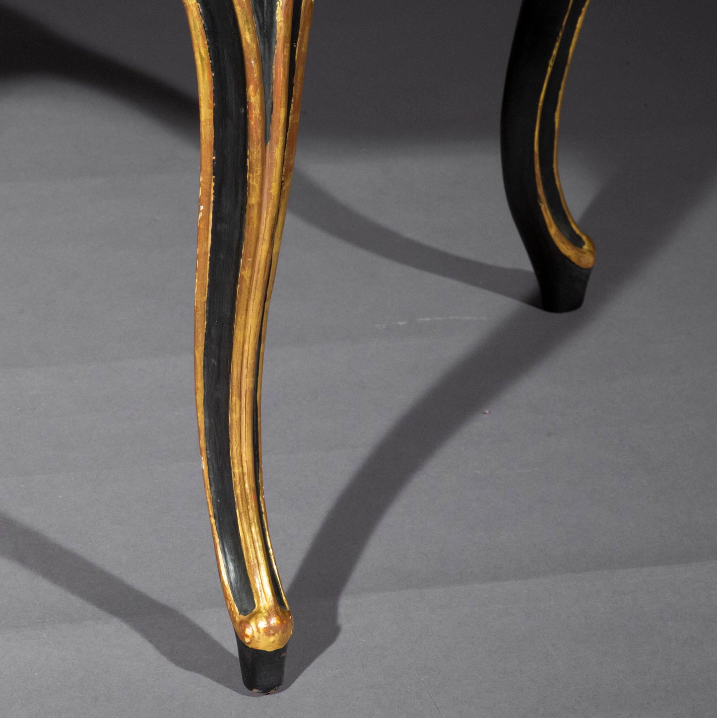 Large 18th Century Black Painted Stool