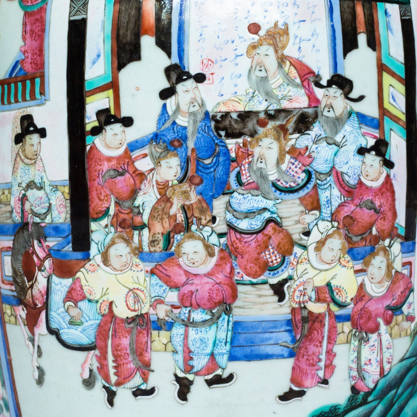 Close Pair of Large Chinese Famille Rose Vases