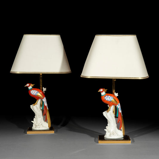Pair of Italian Porcelain Table Lamps