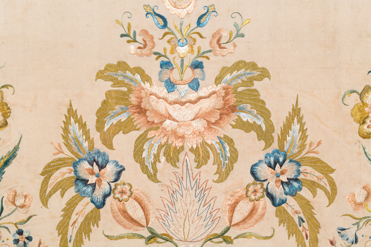Fine Pair of Large 18th Century Silk Embroidered Panels