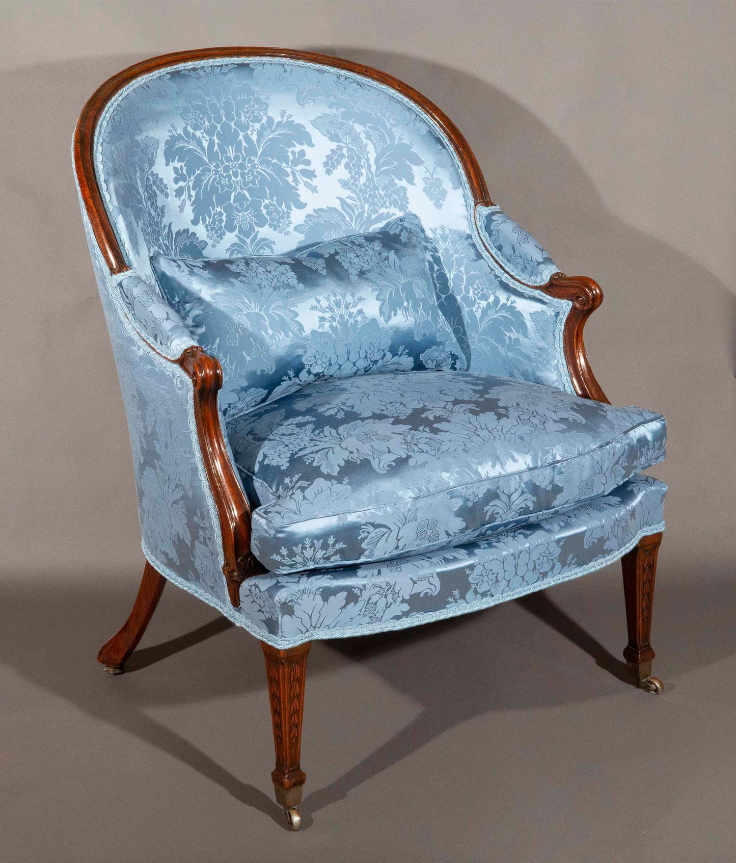 Large George III Bergere Armchair, Attributed to Thomas Chippendale