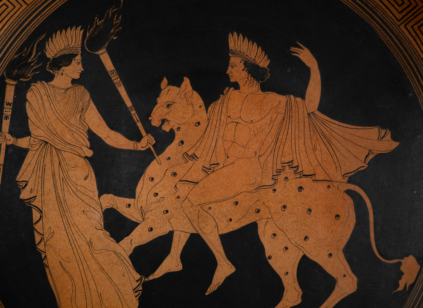 Massive Grand Tour Red Figure Pottery Charger