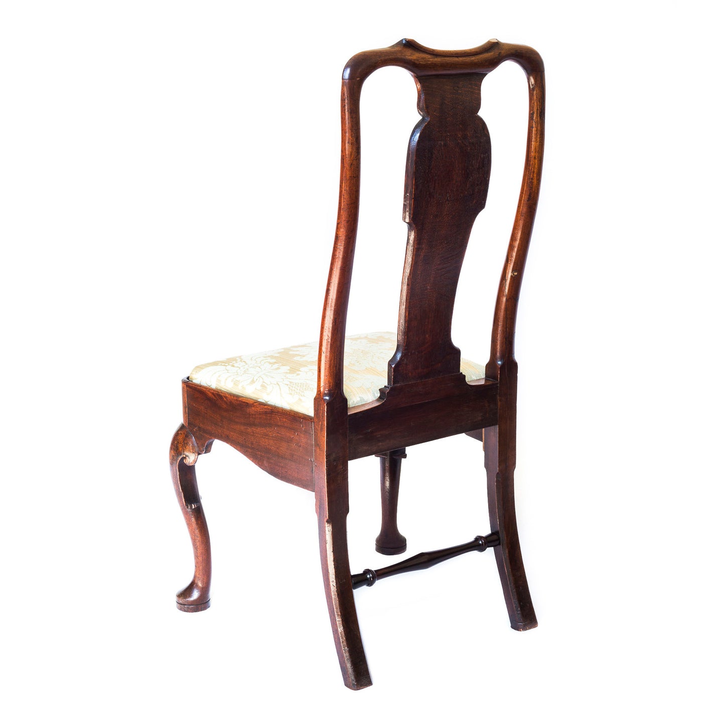 Fine George II Mahogany Chair Covered in Silk