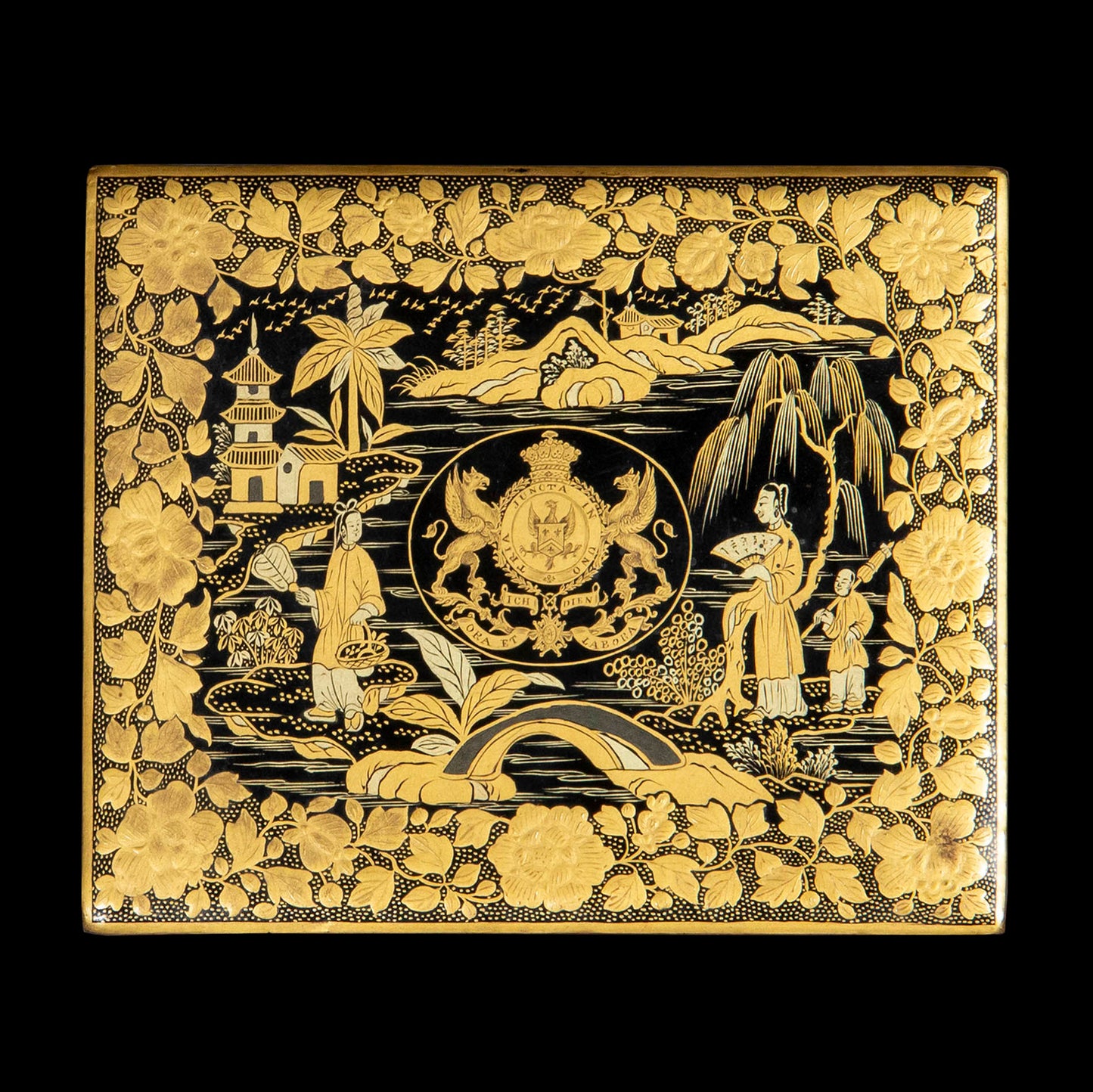 A Set of Chinese Export Armorial Lacquer Boxes