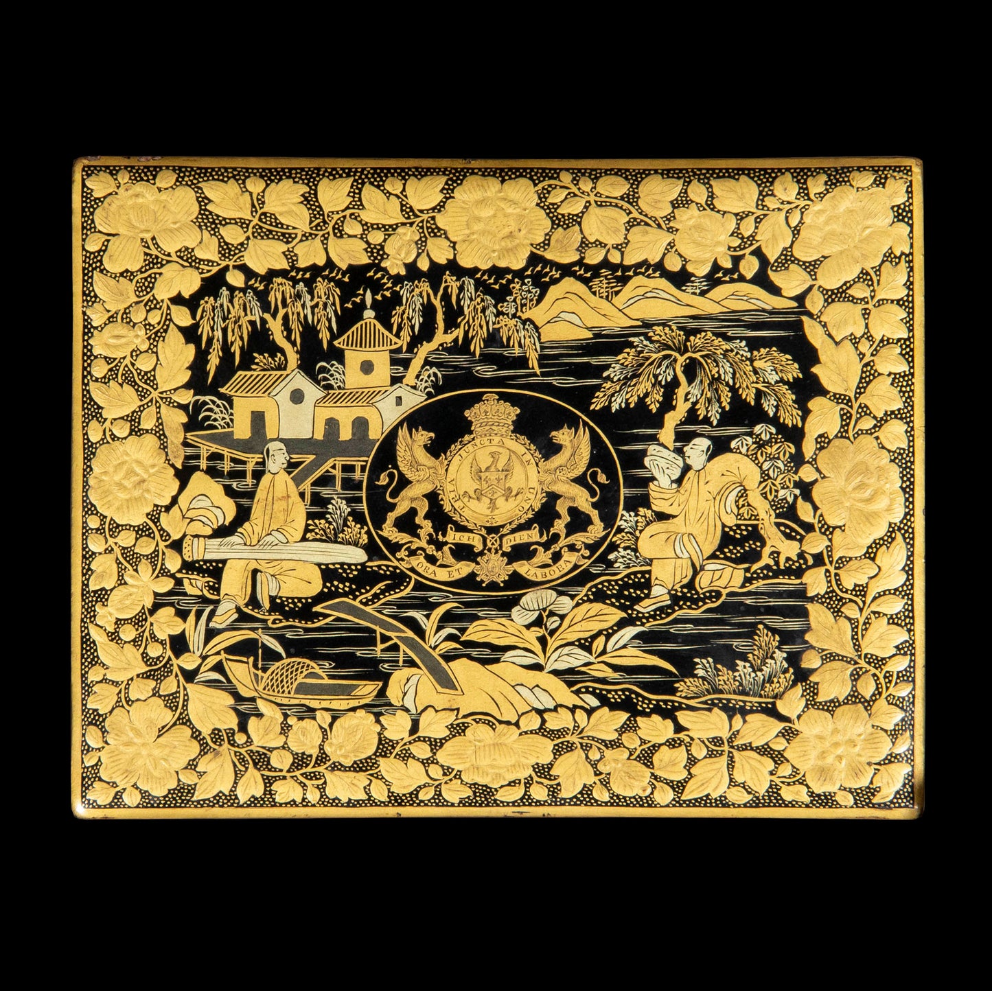 A Set of Chinese Export Armorial Lacquer Boxes