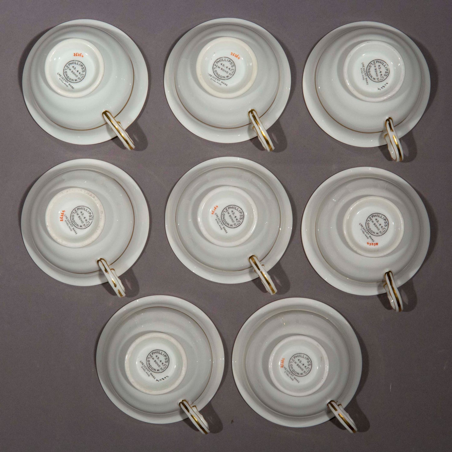 Purple and Gold Porcelain Tea Set For Eight, 1908–1920