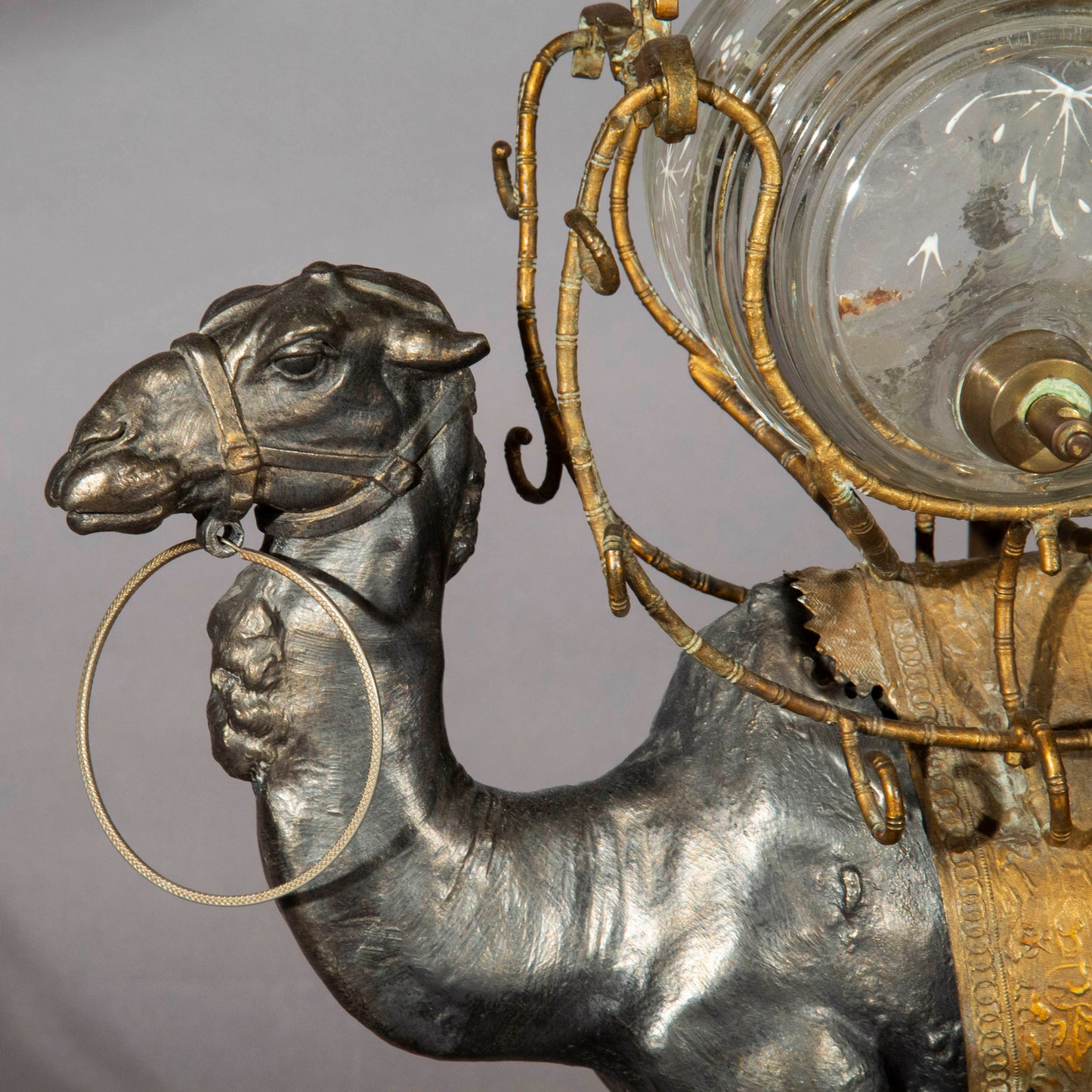 Unusual Napoleon III Camel Table Lamp