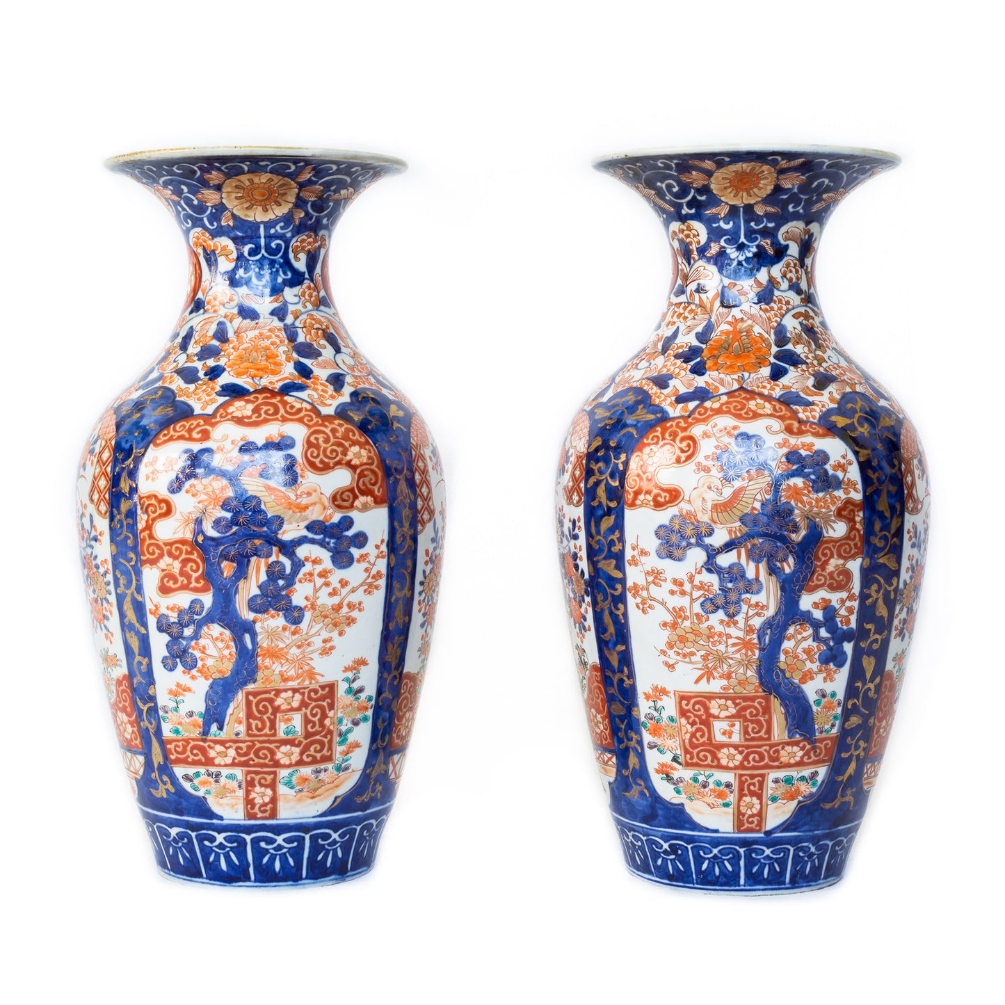 Pair of Large Meiji Period Imari Vases