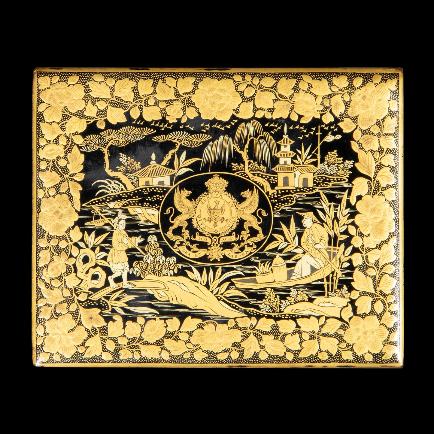 A Set of Chinese Export Armorial Lacquer Boxes
