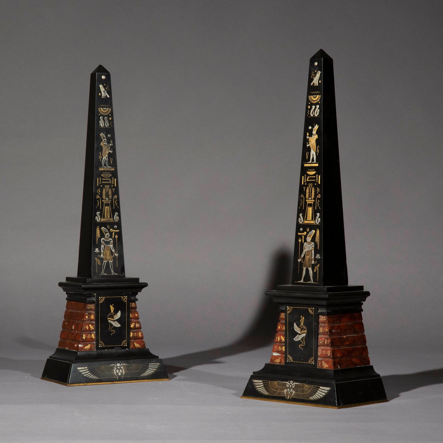 Pair of 19th Century Marble Obelisks