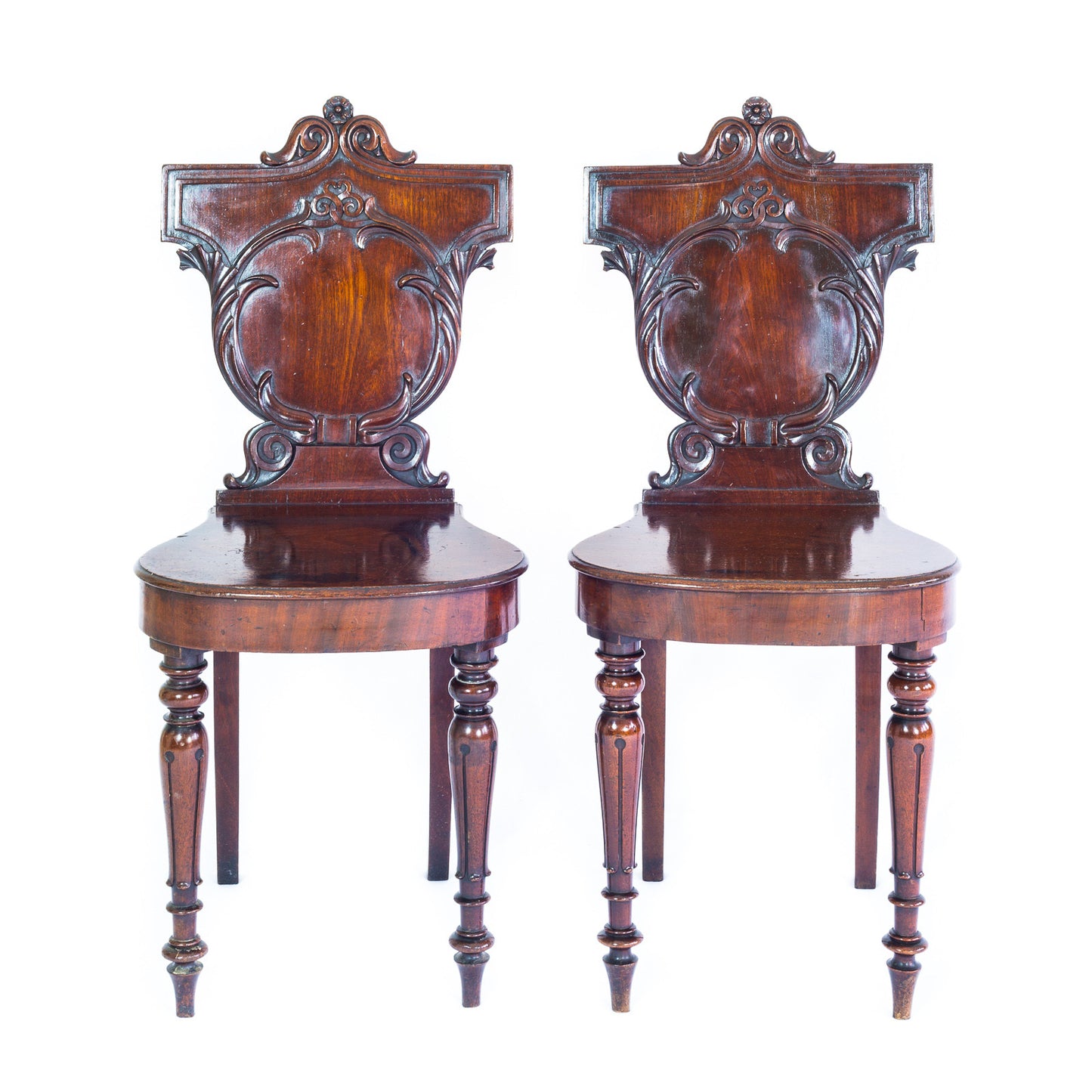 Fine Pair of Regency Hall Chairs
