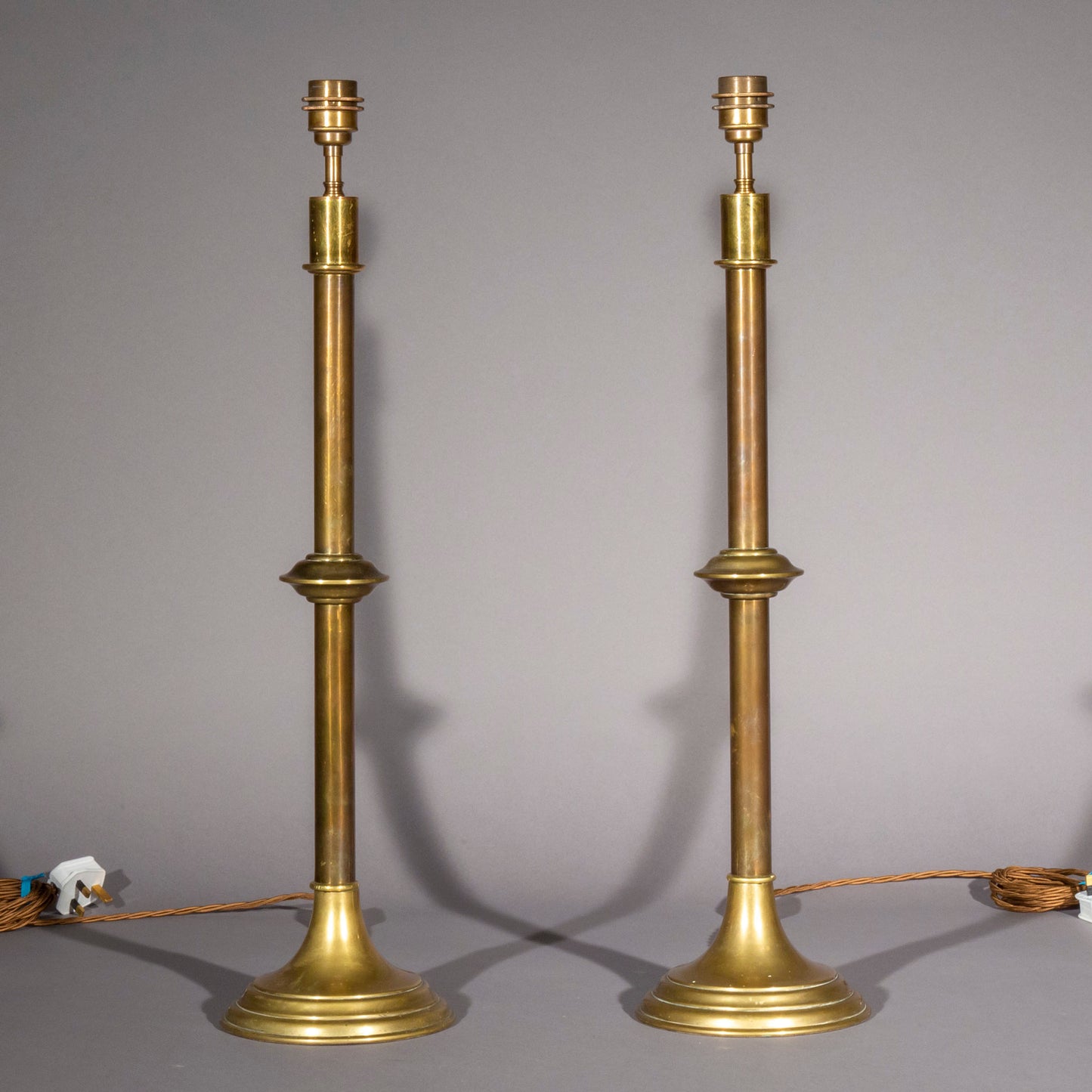 Pair of Tall Brass Table Lamps