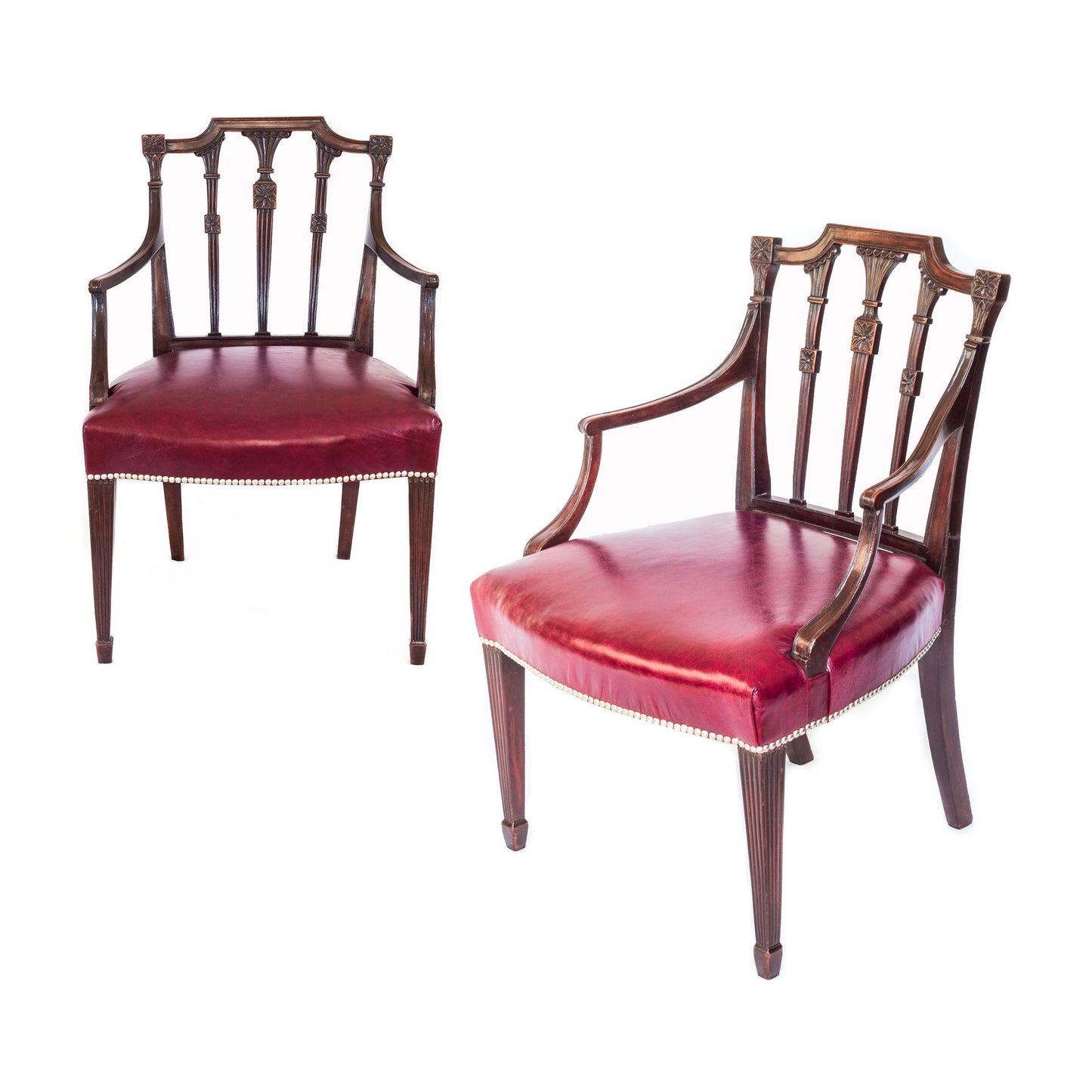 Pair of George III Mahogany Armchairs
