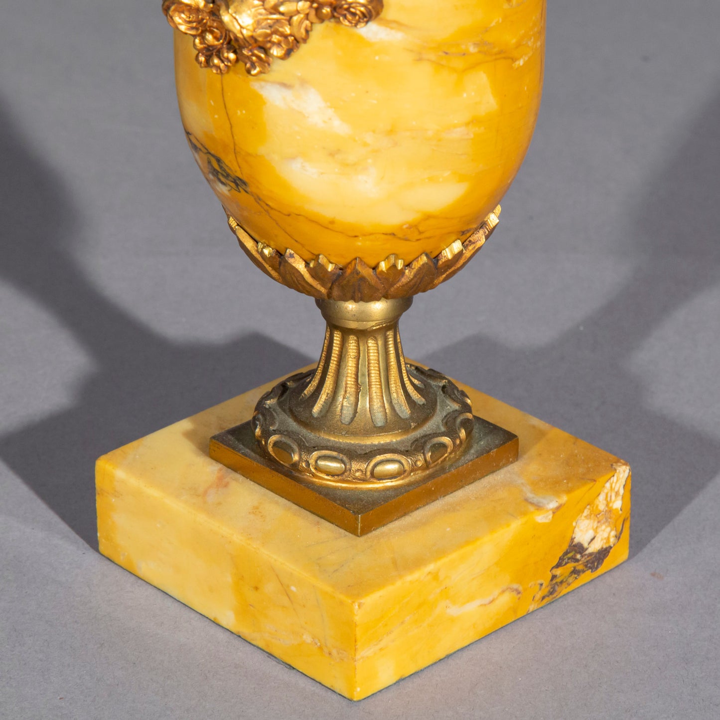 Antique Siena Marble Urn Table Lamp