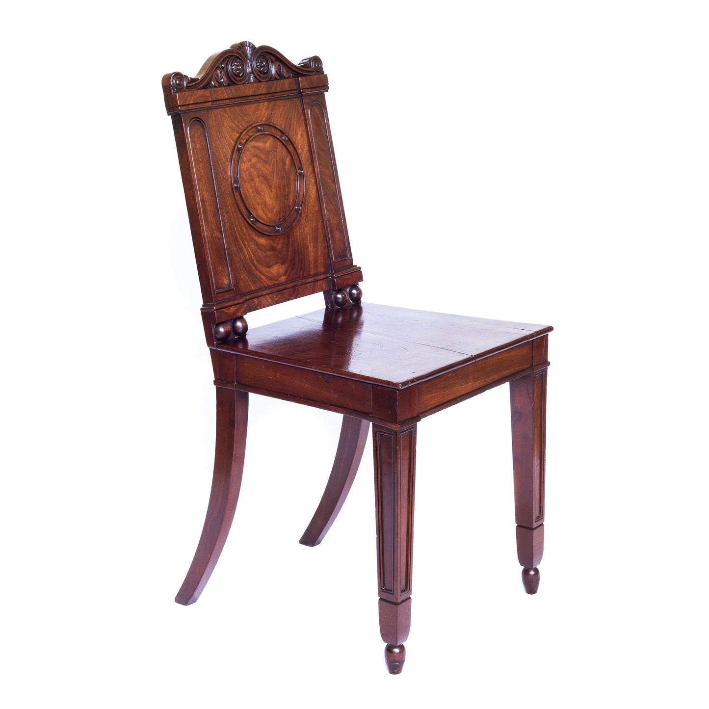 Important George III Mahogany Hall Chair, attributed to Gillows