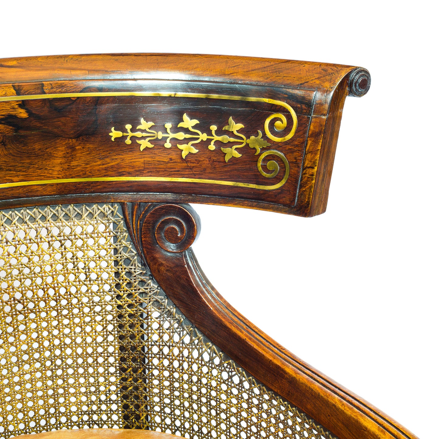 Fine Regency Simulated Rosewood Bergere Armchair