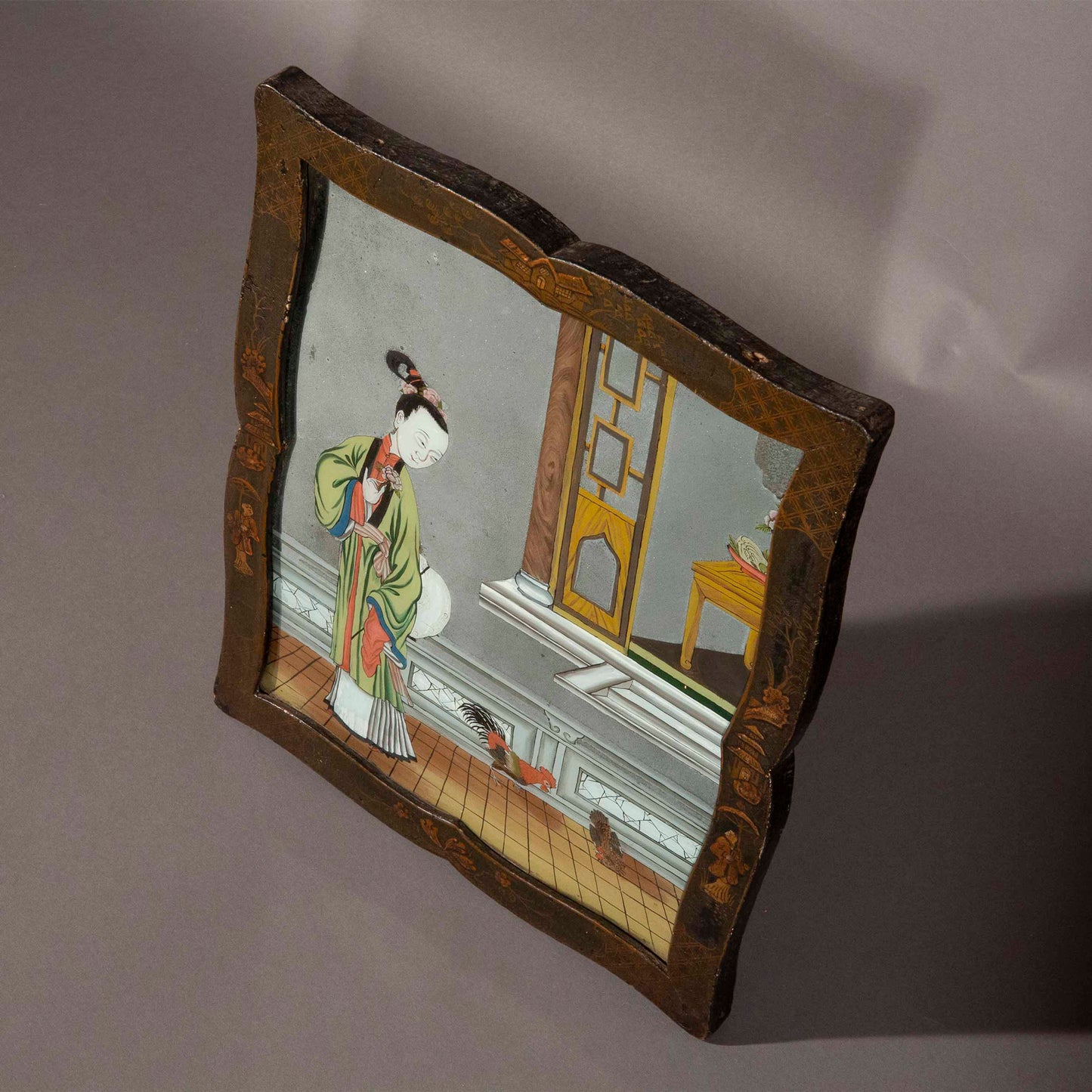 18th Century Chinese Reverse Mirror Painting