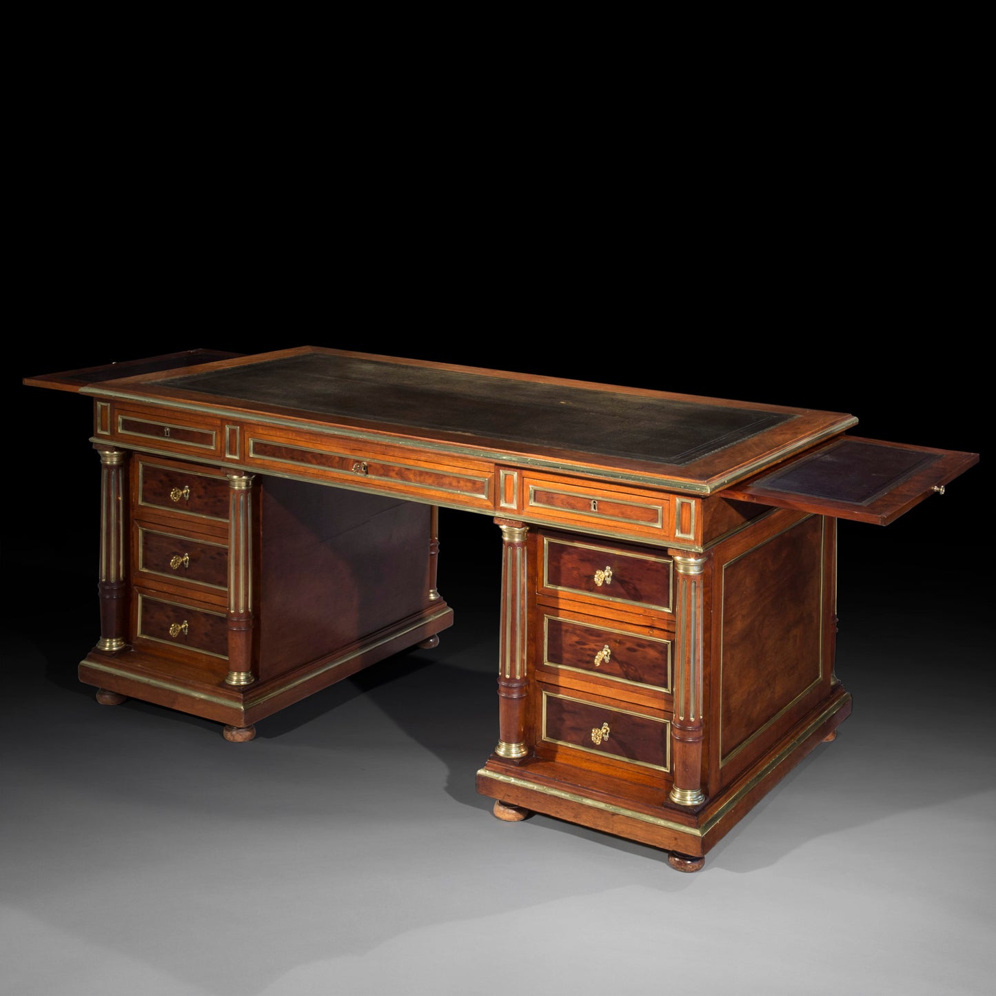 Superb Louis XVI Style Brass Mounted Desk