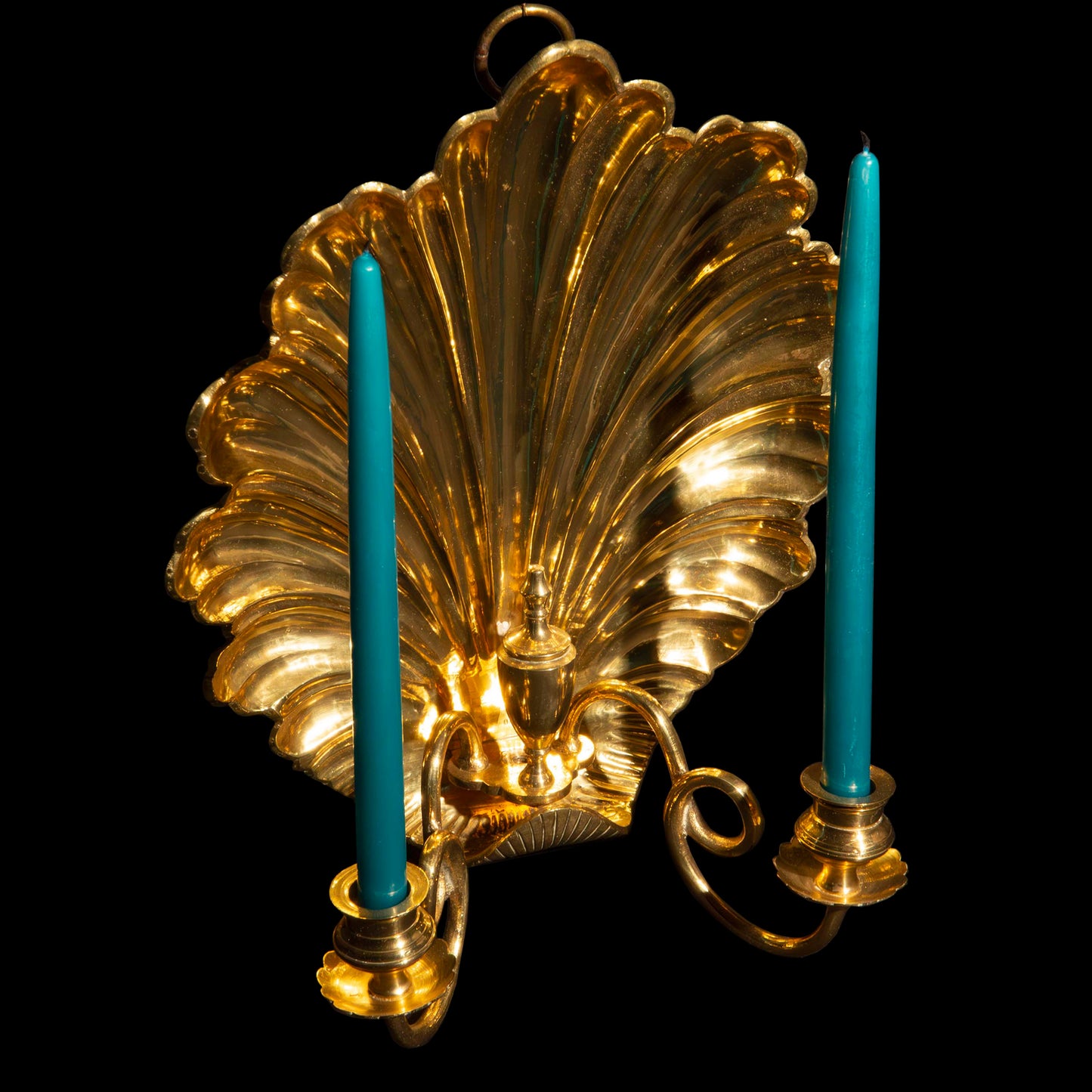 Pair of Scallop Shell Gilt Brass Wall Lights