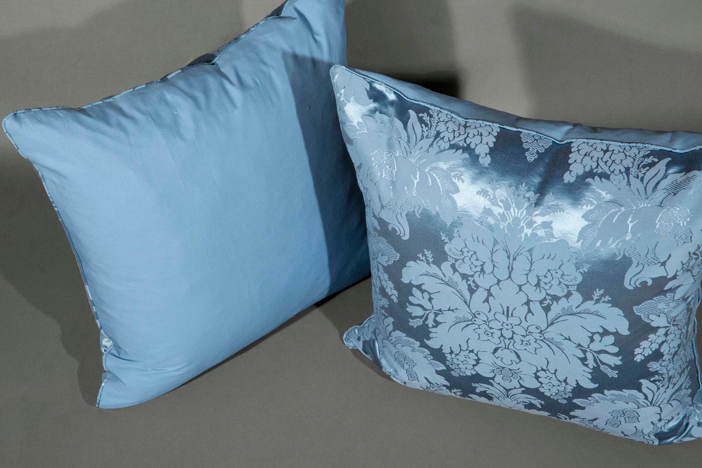 Piped Silk Damask Cushions